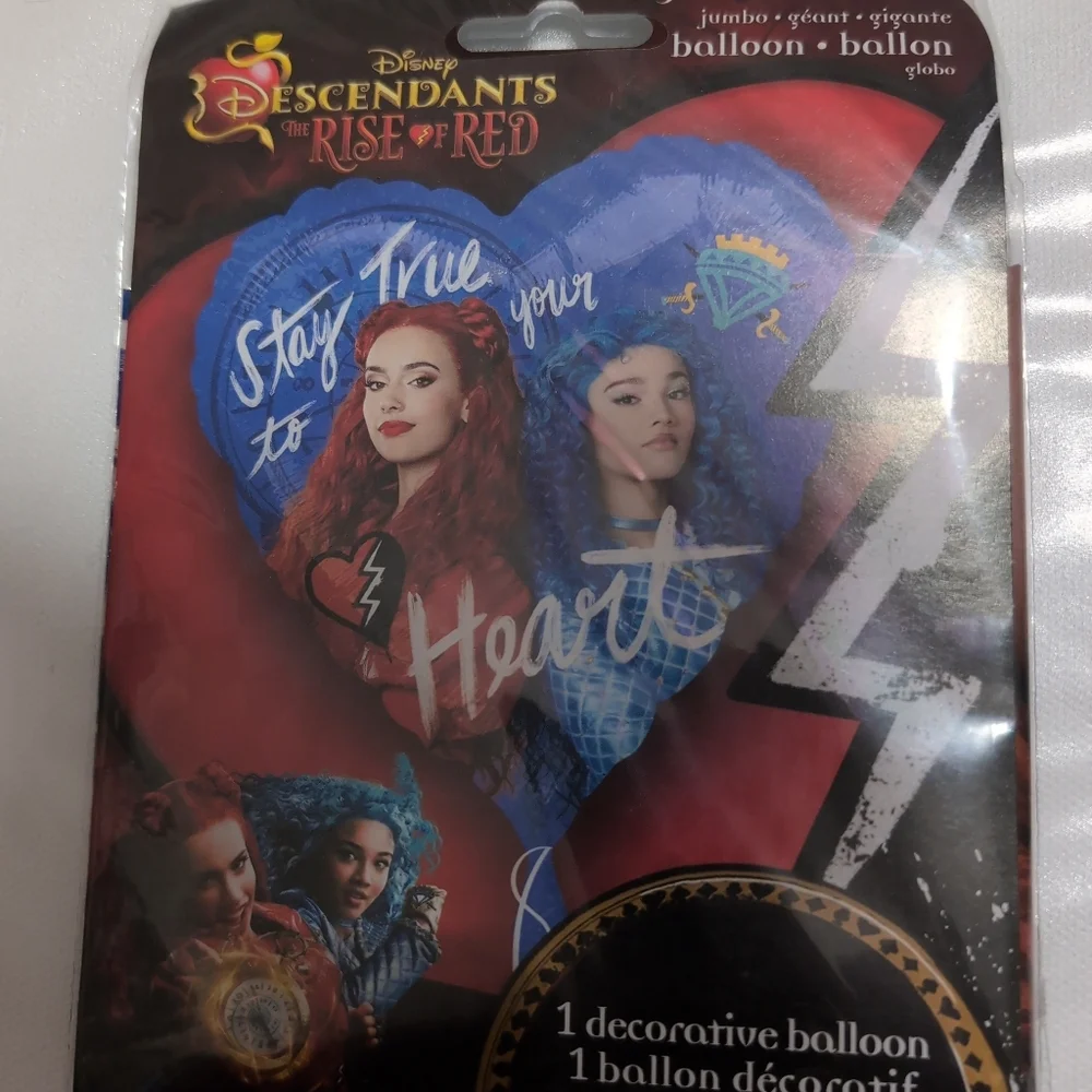 Disney Descendants Heart Balloon - Red and Blue